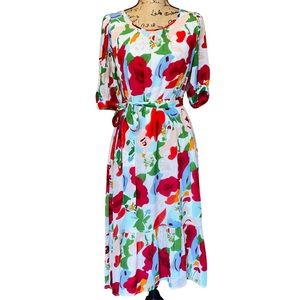 Olivia James The Label Floral Maxi Dress With Sash Size XS